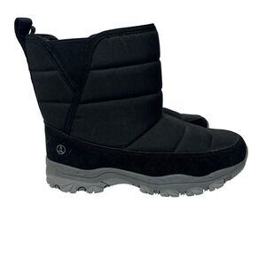Lands End Black Winter Snow Boots‎ Puffer Quilted Pull On Size 8.5